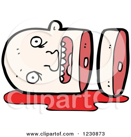 Clipart of a Decapitated Head - Royalty Free Vector Illustration by lineartestpilot
