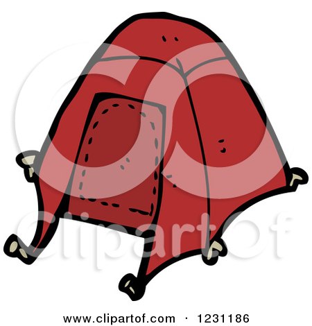 Clipart of a Red Tent - Royalty Free Vector Illustration by lineartestpilot