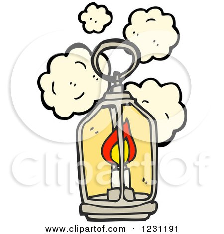 Clipart of a Lit Dusty Lantern - Royalty Free Vector Illustration by lineartestpilot