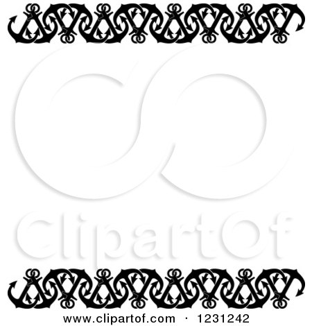 Clipart of a Black and White Anchor Frame - Royalty Free Vector Illustration by Vector Tradition SM