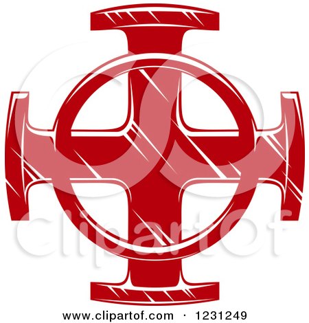 Clipart of a Celtic Red Cross 2 - Royalty Free Vector Illustration by Vector Tradition SM