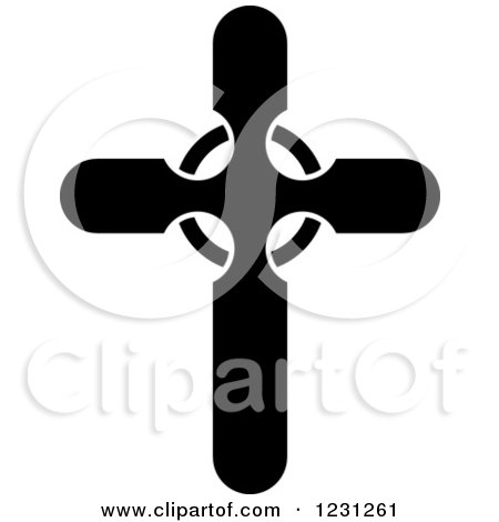 Clipart of a Black and White Christian Cross 24 - Royalty Free Vector Illustration by Vector Tradition SM