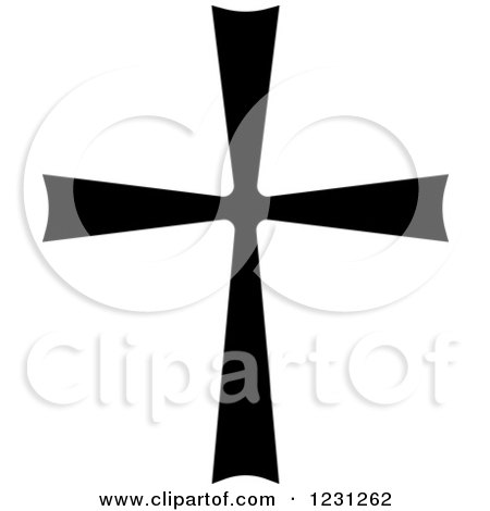 Clipart of a Black and White Christian Cross 19 - Royalty Free Vector Illustration by Vector Tradition SM