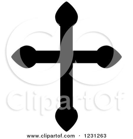 Clipart of a Black and White Christian Cross 20 - Royalty Free Vector Illustration by Vector Tradition SM
