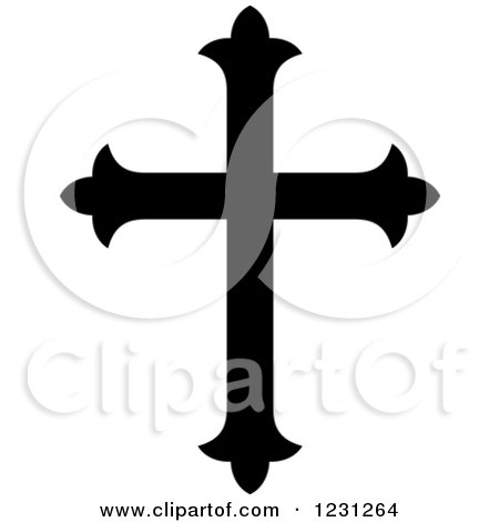Clipart of a Black and White Christian Cross 21 - Royalty Free Vector Illustration by Vector Tradition SM