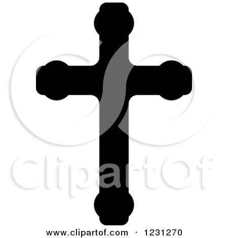 Clipart of a Black and White Christian Cross 29 - Royalty Free Vector Illustration by Vector Tradition SM