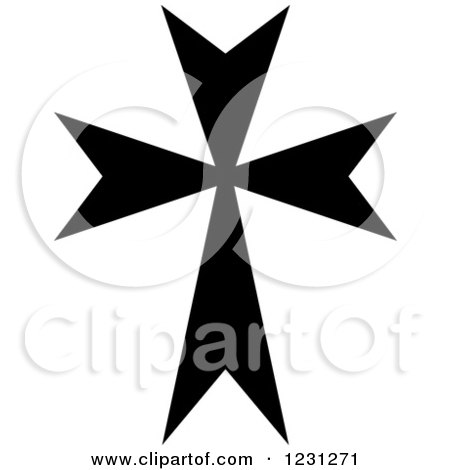 Clipart of a Black and White Christian Cross 30 - Royalty Free Vector Illustration by Vector Tradition SM