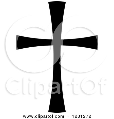 Clipart of a Black and White Christian Cross 17 - Royalty Free Vector Illustration by Vector Tradition SM