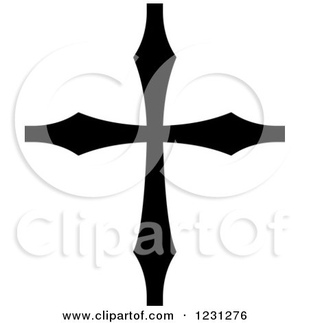 Clipart of a Black and White Christian Cross 25 - Royalty Free Vector Illustration by Vector Tradition SM