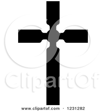 Clipart of a Black and White Christian Cross 11 - Royalty Free Vector Illustration by Vector Tradition SM