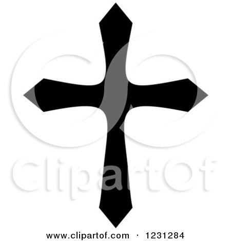 Clipart of a Black and White Christian Cross 13 - Royalty Free Vector Illustration by Vector Tradition SM