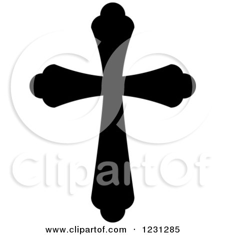 Clipart of a Black and White Christian Cross 14 - Royalty Free Vector Illustration by Vector Tradition SM