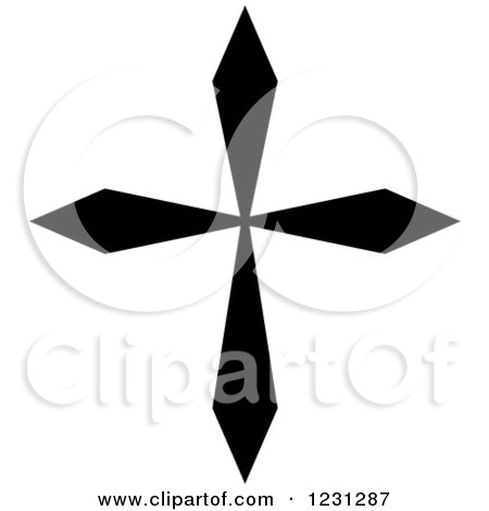 Clipart of a Black and White Christian Cross 2 - Royalty Free Vector Illustration by Vector Tradition SM