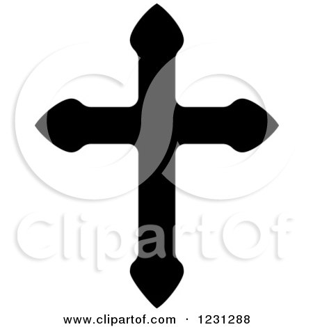 Clipart of a Black and White Christian Cross 3 - Royalty Free Vector Illustration by Vector Tradition SM
