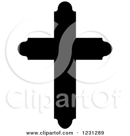 Clipart of a Black and White Christian Cross 6 - Royalty Free Vector Illustration by Vector Tradition SM