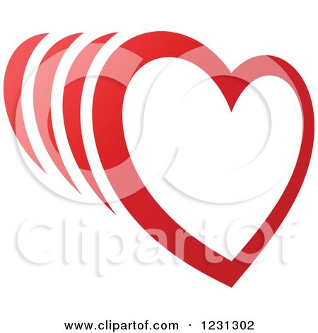 Clipart of a Red Heart with Trails - Royalty Free Vector Illustration by Vector Tradition SM