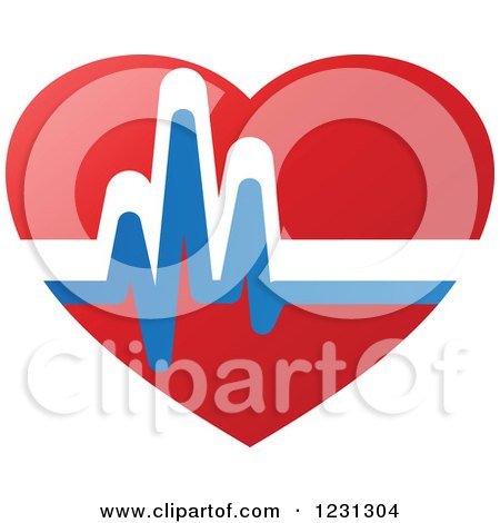 Clipart of a Medical Cardiogram Heart 3 - Royalty Free Vector Illustration by Vector Tradition SM