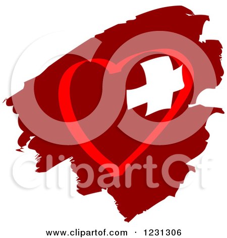 Clipart of a Red Heart and Medical Cross 3 - Royalty Free Vector Illustration by Vector Tradition SM
