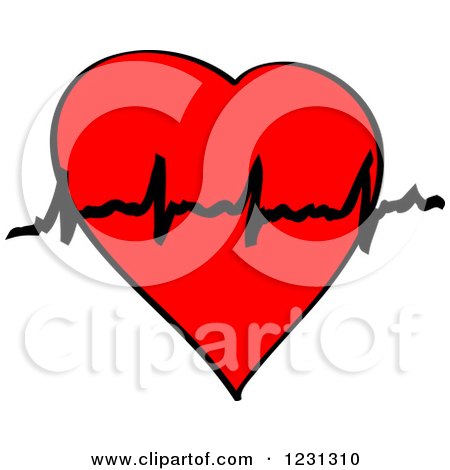 Clipart of a Medical Cardiogram Heart 2 - Royalty Free Vector Illustration by Vector Tradition SM