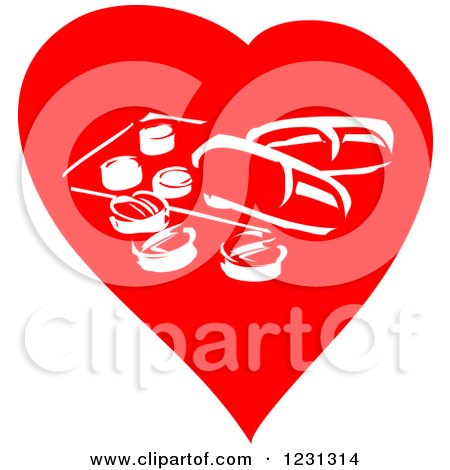 Clipart of a Red Heart and Pharmaceutical Pills - Royalty Free Vector Illustration by Vector Tradition SM