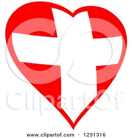 Clipart of a Red Heart and Medical Cross 2 - Royalty Free Vector Illustration by Vector Tradition SM