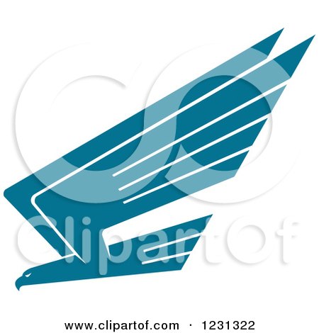 Clipart of a Profiled Teal Eagle - Royalty Free Vector Illustration by Vector Tradition SM
