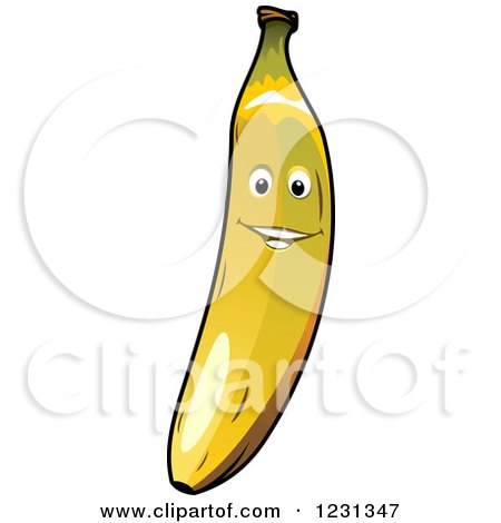 Clipart of a Smiling Banana Character - Royalty Free Vector Illustration by Vector Tradition SM