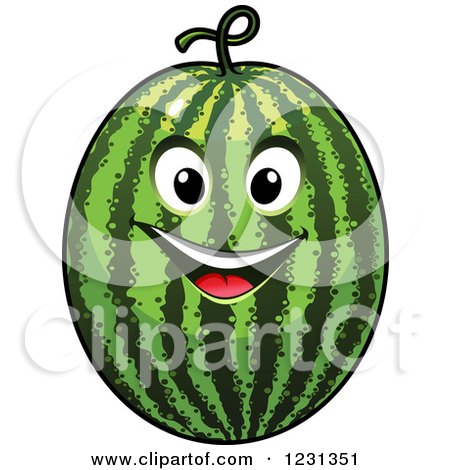 Clipart of a Smiling Watermelon Character - Royalty Free Vector Illustration by Vector Tradition SM