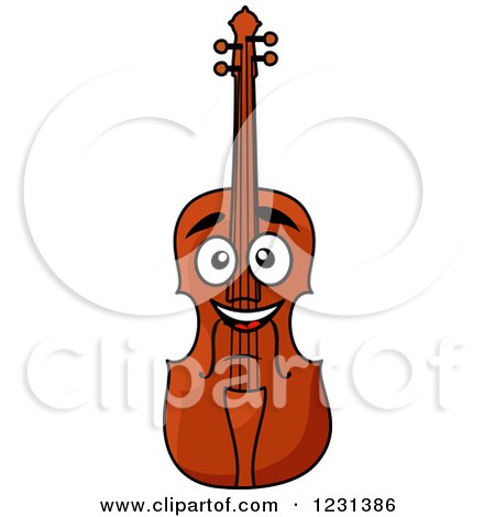 Clipart of a Happy Violin - Royalty Free Vector Illustration by Vector Tradition SM
