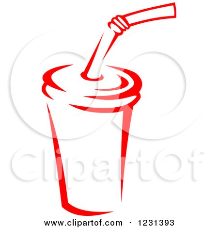 Clipart of a Red Fountain Soda - Royalty Free Vector Illustration by Vector Tradition SM