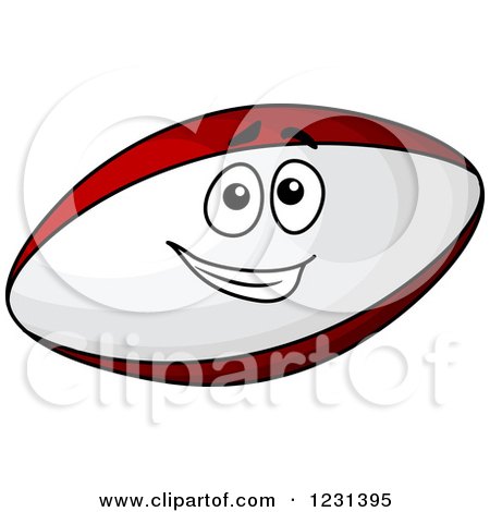 Clipart of a Rugby Football Mascot - Royalty Free Vector Illustration by Vector Tradition SM