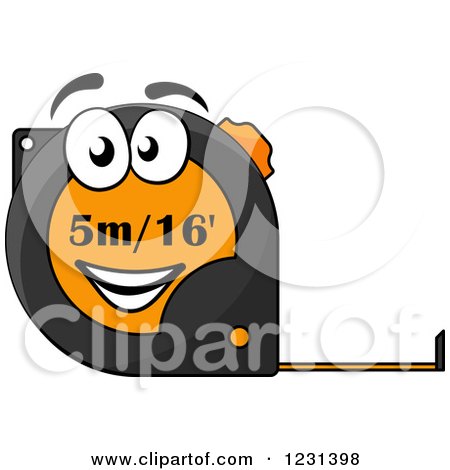 Clipart of a Happy Tape Measure Character - Royalty Free Vector Illustration by Vector Tradition SM