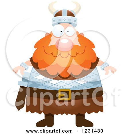 Clipart of a Happy Red Haired Viking Man - Royalty Free Vector Illustration by Cory Thoman