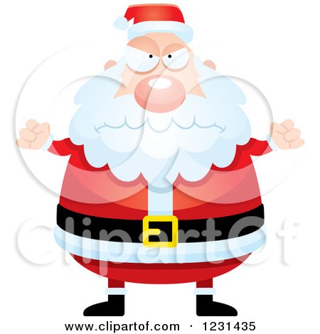 Clipart of a Mad Santa Claus - Royalty Free Vector Illustration by Cory Thoman