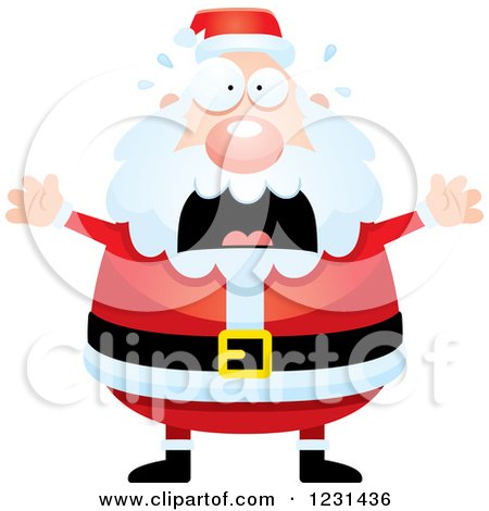 Clipart of a Screaming Santa Claus - Royalty Free Vector Illustration by Cory Thoman