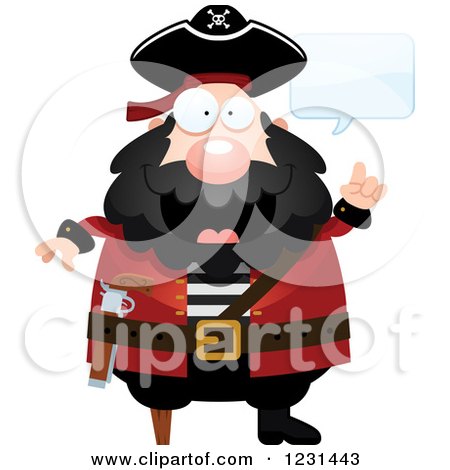 Clipart of a Smart Talking Pirate Captain - Royalty Free Vector Illustration by Cory Thoman
