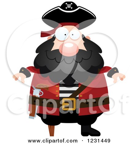 Clipart of a Happy Pirate Captain - Royalty Free Vector Illustration by Cory Thoman