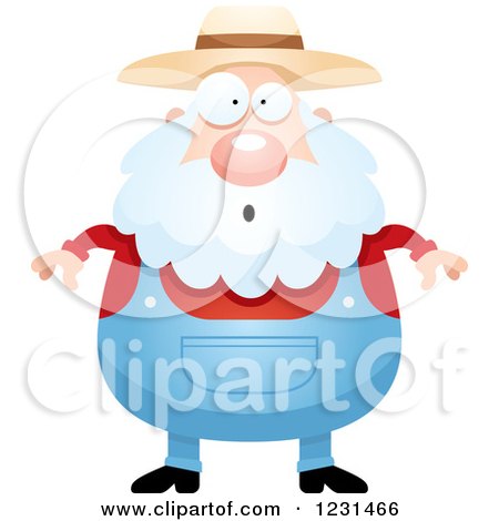 Clipart of a Surprised Gasping Senior Male Farmer - Royalty Free Vector Illustration by Cory Thoman