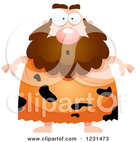 Clipart of a Surprised Caveman - Royalty Free Vector Illustration by Cory Thoman