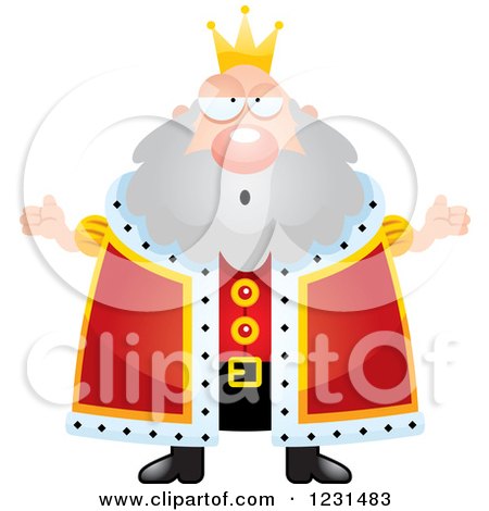 Clipart of a Careless Shrugging King - Royalty Free Vector Illustration by Cory Thoman