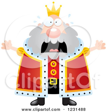 Clipart of a Scared Screaming King - Royalty Free Vector Illustration by Cory Thoman