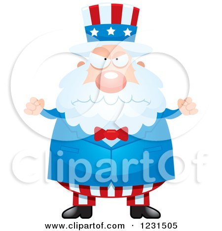 Clipart of a Mad Uncle Sam - Royalty Free Vector Illustration by Cory Thoman