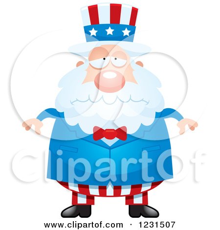 Clipart of a Depressed Uncle Sam - Royalty Free Vector Illustration by Cory Thoman