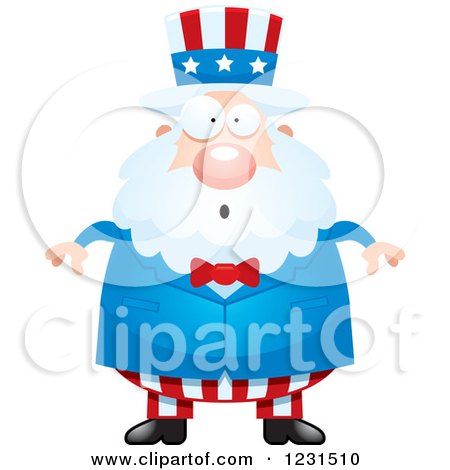 Clipart of a Surprised Gasping Uncle Sam - Royalty Free Vector Illustration by Cory Thoman