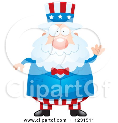Clipart of a Friendly Waving Uncle Sam - Royalty Free Vector Illustration by Cory Thoman