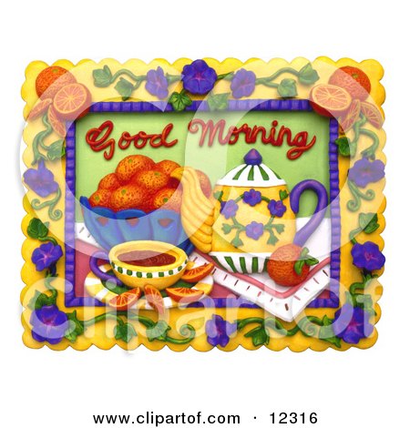 3d Good Morning Tea And Fruit Scene Posters Art Prints By