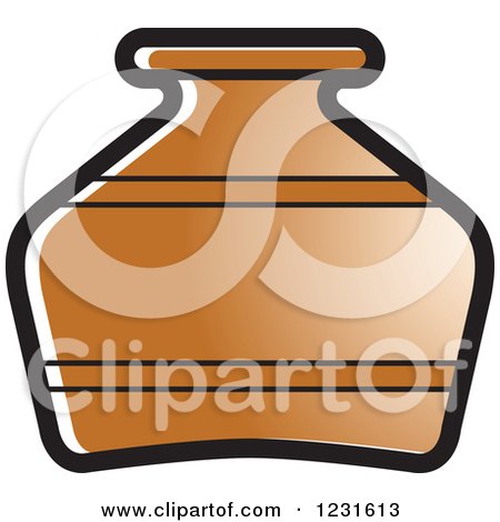 Clipart of a Brown Pottery Jug Icon - Royalty Free Vector Illustration by Lal Perera