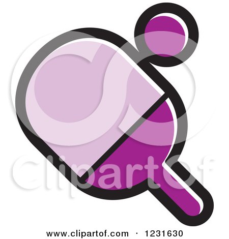 Clipart of a Purple Table Tennis Paddle and Ball Icon - Royalty Free Vector Illustration by Lal Perera