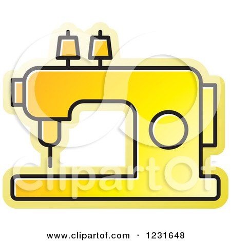 Clipart of a Yellow Sewing Machine Icon - Royalty Free Vector Illustration by Lal Perera