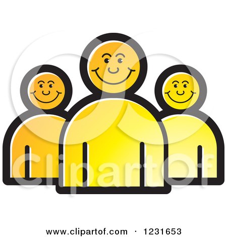 Clipart of a Yellow Happy People Icon - Royalty Free Vector Illustration by Lal Perera